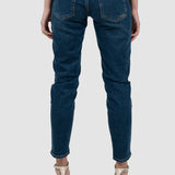 Pantaloni denim damă conici albastru stretch