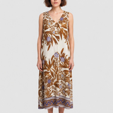 Rochie damă midi din vâscoză cu imprimeu floral multicolor