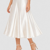 Rochie damă midi crem din vâscoză și bumbac cu dantelă