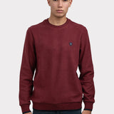 Pulover bărbați din bumbac cu guler rotund uni