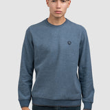 Pulover bărbați din bumbac cu guler rotund uni