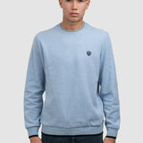 Pulover bărbați din bumbac cu guler rotund uni