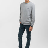 Pulover bărbați din bumbac cu guler rotund uni