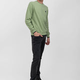 Pulover bărbați din bumbac cu guler rotund uni