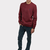 Pulover bărbați din bumbac cu guler rotund uni