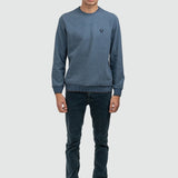 Pulover bărbați din bumbac cu guler rotund uni