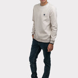 Pulover bărbați din bumbac cu guler rotund uni