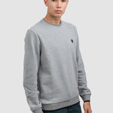 Pulover bărbați din bumbac cu guler rotund uni