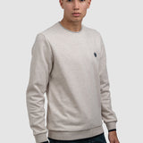 Pulover bărbați din bumbac cu guler rotund uni