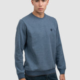 Pulover bărbați din bumbac cu guler rotund uni