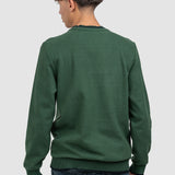 Pulover bărbați din bumbac cu guler rotund uni