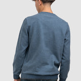 Pulover bărbați din bumbac cu guler rotund uni