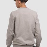 Pulover bărbați din bumbac cu guler rotund uni