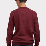 Pulover bărbați din bumbac cu guler rotund uni