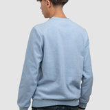 Pulover bărbați din bumbac cu guler rotund uni