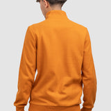 Pulover bărbați cu fermoar scurt și bandă contrast