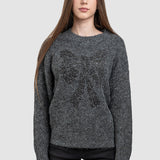 Pulover de damă cu fundă decorativă