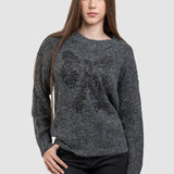 Pulover de damă cu fundă decorativă