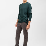Pantalon denim bărbați croială dreaptă din bumbac elastic maro