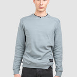 Bluză bărbați din bumbac cu guler rotund, gri