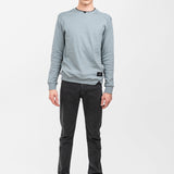 Bluză bărbați din bumbac cu guler rotund, gri