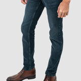 Pantalon denim bărbați slim fit din bumbac elastic albastru