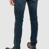 Pantalon denim bărbați slim fit din bumbac elastic albastru