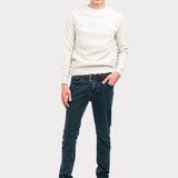 Pantalon denim bărbați slim fit albastru închis