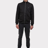 Jachetă bărbați cu fermoar cu guler înalt, neagră