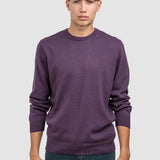 Pulover bărbați din bumbac cu guler rotund, mov