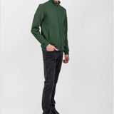 Jachetă bărbați cu fermoar integral, verde închis