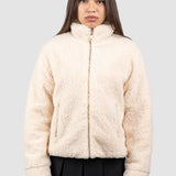 Jachetă blană ecologică, crem