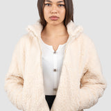 Jachetă blană ecologică, crem