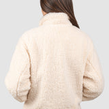 Jachetă blană ecologică, crem