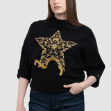 Pulover de damă cu stea decorativă și design elegant