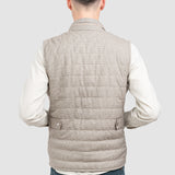 Vestă reversibilă bărbați cu guler înalt, bej/maro