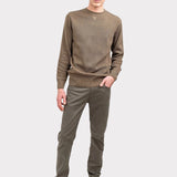 Pantalon bărbați croială dreaptă din bumbac elastic kaki
