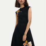 Rochie femei Desigual neagră cu imprimeu floral
