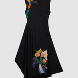 Rochie femei Desigual neagră cu imprimeu floral