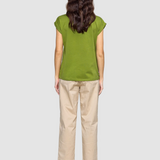 Tricou damă MDM din bumbac elastic verde