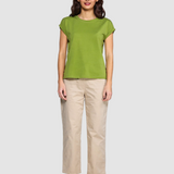 Tricou damă MDM din bumbac elastic verde
