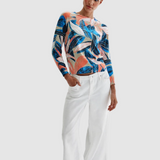 Pulover femei MDM tricot subțire cu imprimeu floral roz mix