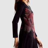 Rochie midi femei Desigual cu imprimeu grafic abstract negru