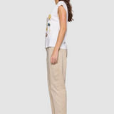 Tricou damă MDM din bumbac alb cu imprimeu fructe