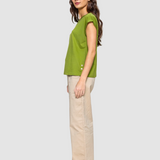 Tricou damă MDM din bumbac elastic verde