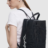 Rucsac damă Desigual cu compartimente multiple din piele ecologică, negru