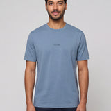 Tricou bărbați din bumbac 100% albastru cu imprimeu discret