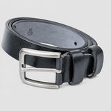 Curea bărbați din piele naturală neagră cu cataramă metalică