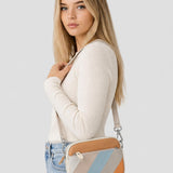 Geantă damă din piele naturală cu design geometric