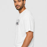 Tricou bărbați din bumbac cu imprimeu frontal alb